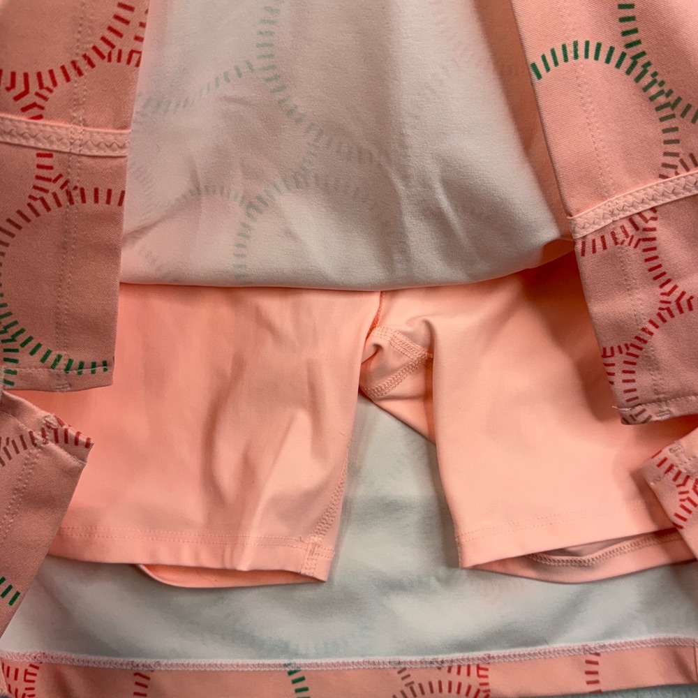 Adidas Adistar RNT SK Golf Skort Hazcor Peach Pink Geometric Circle‎ BC1487 L - Picture 7 of 8